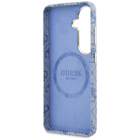 Etui Guess 4G Script MagSafe do Samsung Galaxy S26 niebieski