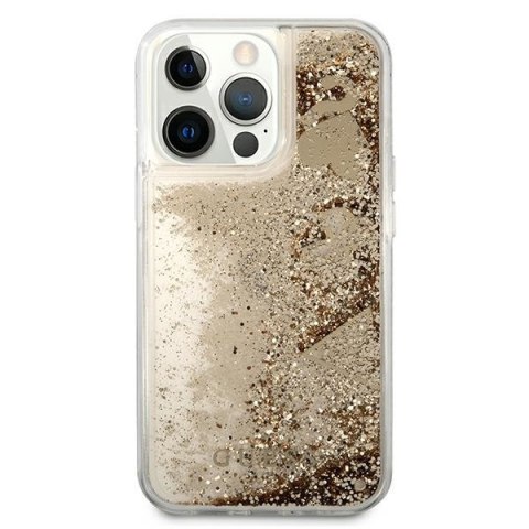 Guess GUHCP13LGLHFLGO iPhone 13 Pro / 136,1" gold/złoty hardcase Glitter Charms