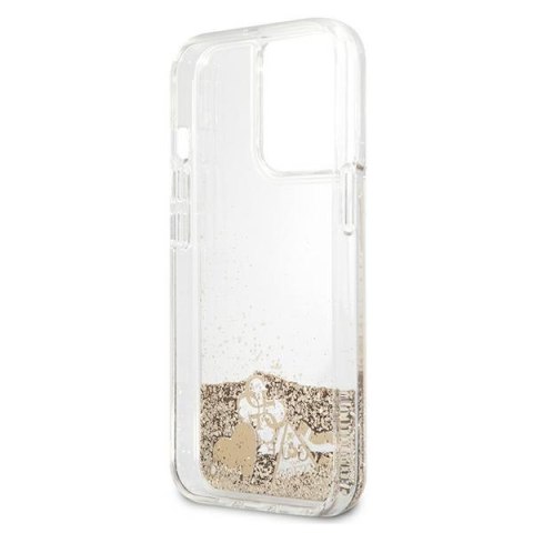Guess GUHCP13LGLHFLGO iPhone 13 Pro / 136,1" gold/złoty hardcase Glitter Charms