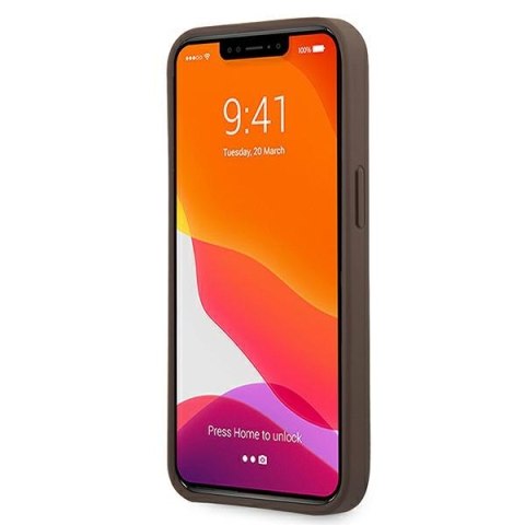 Guess GUHCP13M4GDBR iPhone 13 / 14 / 15brązowy/brown hardcase 4G Stripe