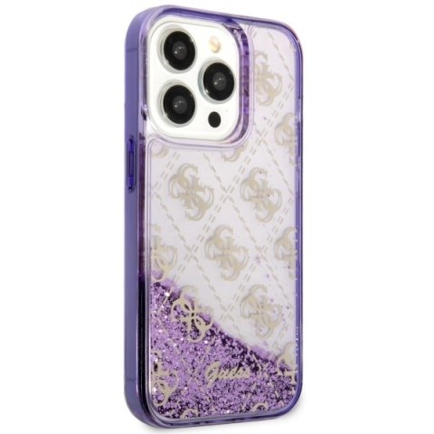Guess GUHCP14LLC4PSGU iPhone 14 Pro 6.1"purpurowy/purple hardcase Liquid Glitter 4G Transculent