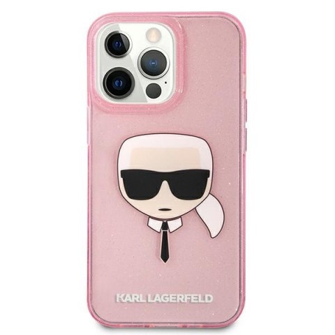 Karl Lagerfeld KLHCP13LKHTUGLP iPhone 13Pro / 13 6,1" różowy/pink hardcase Glitter Karl`s Head