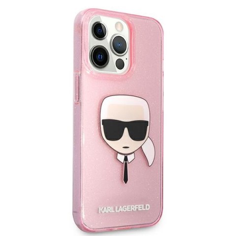 Karl Lagerfeld KLHCP13LKHTUGLP iPhone 13Pro / 13 6,1" różowy/pink hardcase Glitter Karl`s Head