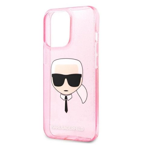 Karl Lagerfeld KLHCP13LKHTUGLP iPhone 13Pro / 13 6,1" różowy/pink hardcase Glitter Karl`s Head