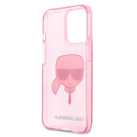 Karl Lagerfeld KLHCP13LKHTUGLP iPhone 13Pro / 13 6,1" różowy/pink hardcase Glitter Karl`s Head
