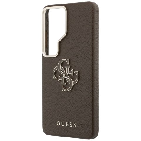 Etui Guess Grained Big 4G Metal Logo do Samsung Galaxy S26 Ultra brązowy