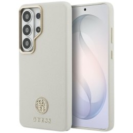 Etui Guess Rhinestone Round Logo MagSafe do Samsung Galaxy S26 Ultra beżowy