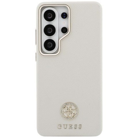 Etui Guess Rhinestone Round Logo MagSafe do Samsung Galaxy S26 Ultra beżowy
