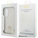 Etui Guess Rhinestone Round Logo MagSafe do Samsung Galaxy S26 beżowy