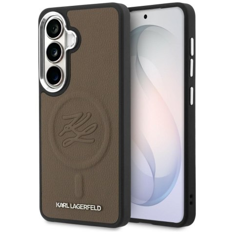 Etui Karl Lagerfeld Embossed Ring Initials MagSafe do Samsung Galaxy S26 brązowy