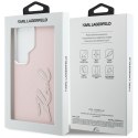 Etui Karl Lagerfeld Grained Signature Metal Resin Logo do Samsung Galaxy S26 Ultra różowy