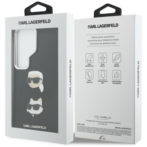 Etui Karl Lagerfeld Saffiano Double Heads Metal do Samsung Galaxy S26 Ultra czarny