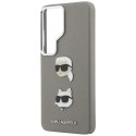 Etui Karl Lagerfeld Saffiano Double Heads Metal do Samsung Galaxy S26 Ultra srebrny