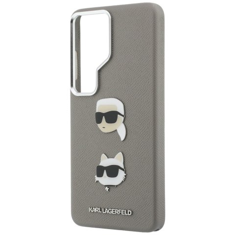 Etui Karl Lagerfeld Saffiano Double Heads Metal do Samsung Galaxy S26 Ultra srebrny