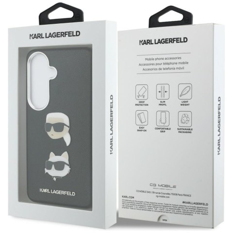 Etui Karl Lagerfeld Saffiano Double Heads Metal do Samsung Galaxy S26 czarny