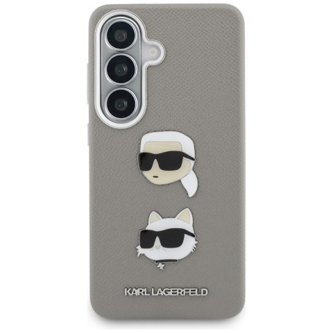 Etui Karl Lagerfeld Saffiano Double Heads Metal do Samsung Galaxy S26 srebrny