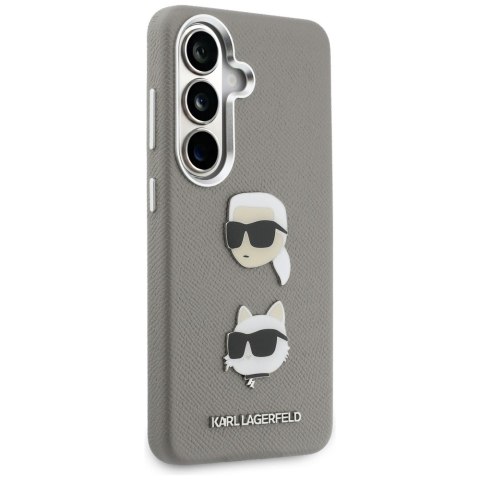 Etui Karl Lagerfeld Saffiano Double Heads Metal do Samsung Galaxy S26 srebrny