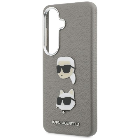 Etui Karl Lagerfeld Saffiano Double Heads Metal do Samsung Galaxy S26 srebrny