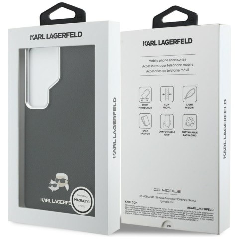 Etui Karl Lagerfeld Saffiano KC Metal Logo MagSafe do Samsung Galaxy S26 Ultra czarny