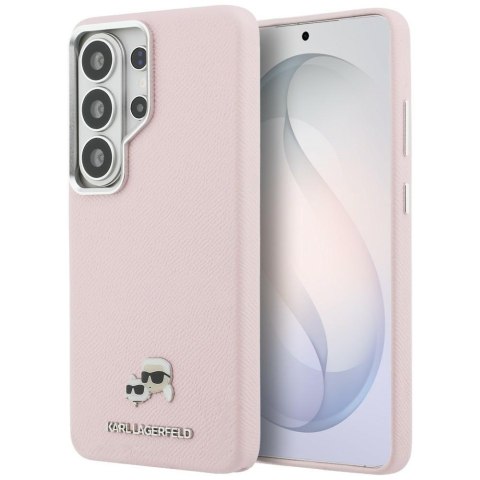 Etui Karl Lagerfeld Saffiano KC Metal Logo MagSafe do Samsung Galaxy S26 Ultra różowy