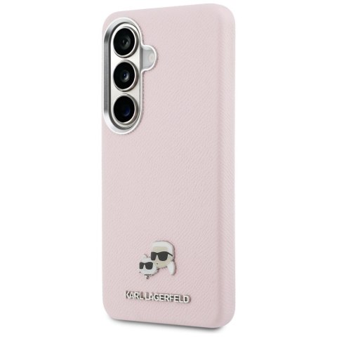 Etui Karl Lagerfeld Saffiano KC Metal Logo MagSafe do Samsung Galaxy S26 różowy
