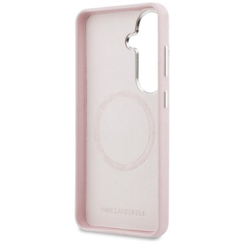 Etui Karl Lagerfeld Saffiano KC Metal Logo MagSafe do Samsung Galaxy S26 różowy