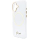 Etui Guess IML Script Metal MagSafe do iPhone 17 przezroczysty