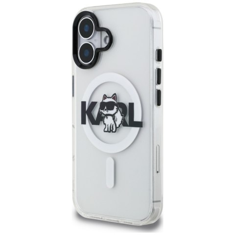 Etui Karl Lagerfeld IML Choupette Sketch Logo MagSafe do iPhone 17 przezroczysty