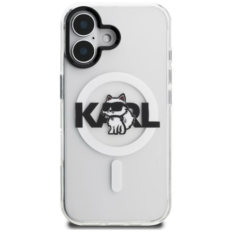 Etui Karl Lagerfeld IML Choupette Sketch Logo MagSafe do iPhone 17 przezroczysty