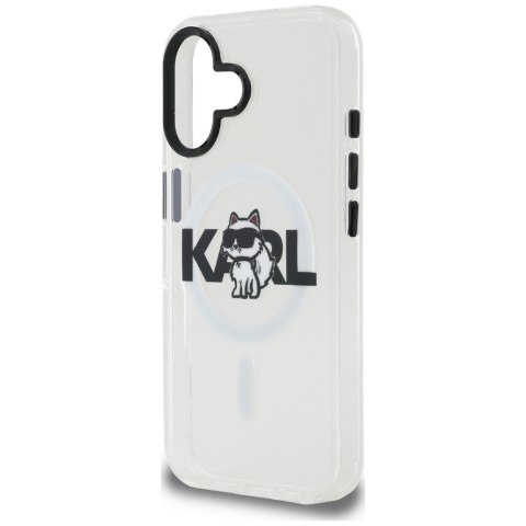 Etui Karl Lagerfeld IML Choupette Sketch Logo MagSafe do iPhone 17 przezroczysty