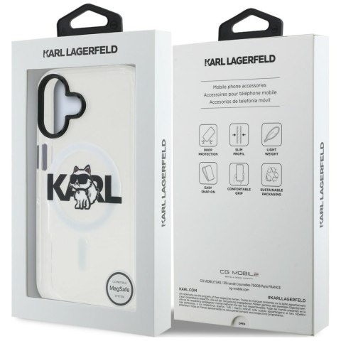 Etui Karl Lagerfeld IML Choupette Sketch Logo MagSafe do iPhone 17 przezroczysty