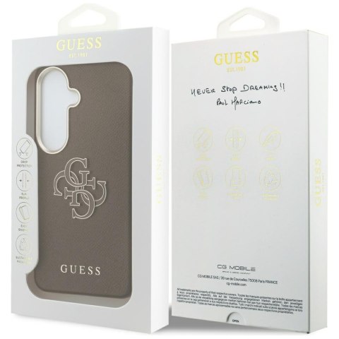 Etui Guess Grained Big 4G Metal Logo do Samsung Galaxy S26 brązowy