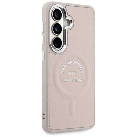 Etui Karl Lagerfeld Embossed Ring RSG Logo MagSafe do Samsung Galaxy S26 różowy