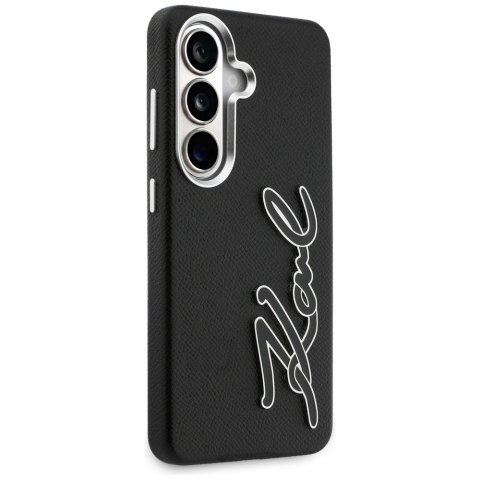 Etui Karl Lagerfeld Grained Signature Metal Resin Logo do Samsung Galaxy S26 czarny