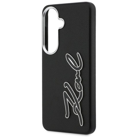 Etui Karl Lagerfeld Grained Signature Metal Resin Logo do Samsung Galaxy S26 czarny