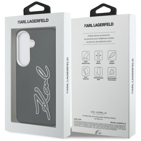 Etui Karl Lagerfeld Grained Signature Metal Resin Logo do Samsung Galaxy S26 czarny