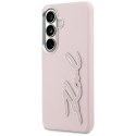 Etui Karl Lagerfeld Grained Signature Metal Resin Logo do Samsung Galaxy S26 różowy