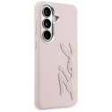 Etui Karl Lagerfeld Grained Signature Metal Resin Logo do Samsung Galaxy S26 różowy