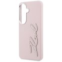Etui Karl Lagerfeld Grained Signature Metal Resin Logo do Samsung Galaxy S26 różowy