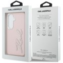 Etui Karl Lagerfeld Grained Signature Metal Resin Logo do Samsung Galaxy S26 różowy