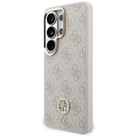 Zestaw Etui + Smycz Guess 4G Big Rhinestone Triangle Strap MagSafe do Samsung Galaxy S26 Ultra różowy