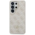Zestaw Etui + Smycz Guess 4G Big Rhinestone Triangle Strap MagSafe do Samsung Galaxy S26 Ultra różowy