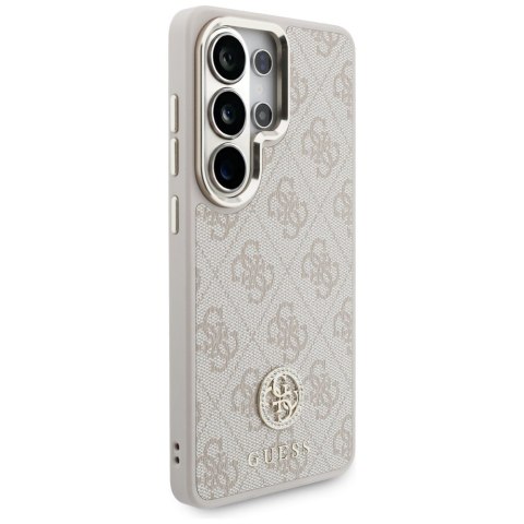 Zestaw Etui + Smycz Guess 4G Big Rhinestone Triangle Strap MagSafe do Samsung Galaxy S26 Ultra różowy