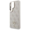 Zestaw Etui + Smycz Guess 4G Big Rhinestone Triangle Strap MagSafe do Samsung Galaxy S26 Ultra różowy