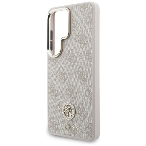 Zestaw Etui + Smycz Guess 4G Big Rhinestone Triangle Strap MagSafe do Samsung Galaxy S26 Ultra różowy