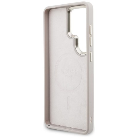 Zestaw Etui + Smycz Guess 4G Big Rhinestone Triangle Strap MagSafe do Samsung Galaxy S26 Ultra różowy