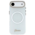 Etui Guess IML Gradient Script Metal MagSafe do iPhone Air biały