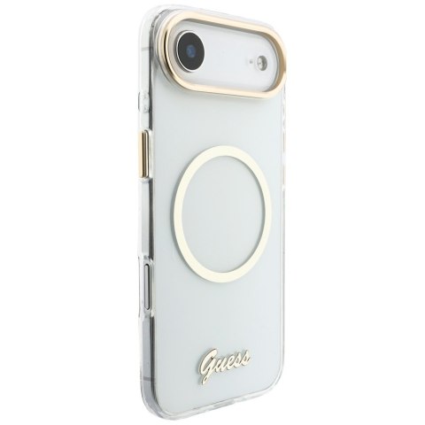 Etui Guess IML Script Metal MagSafe do iPhone Air przezroczysty