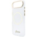 Etui Guess IML Script Metal MagSafe do iPhone Air przezroczysty