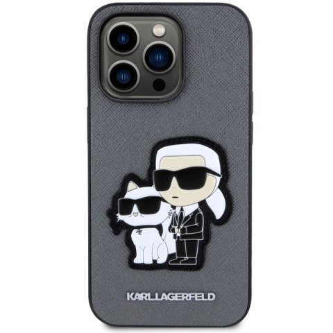 Karl Lagerfeld KLHCP14LSANKCPG iPhone 14Pro 6.1" hardcase srebrny/silver Saffiano Karl & Choupette